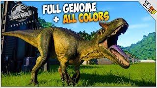 NEW ALLOSAURUS SHOWCASE! ALL SKIN COLORS + 100% Genome! Jurassic World Evolution Gameplay