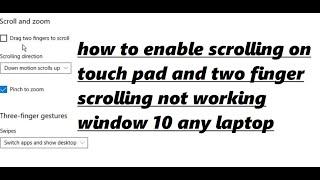 how to enable scrolling on touch pad windows 10