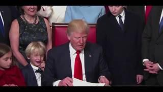 President Donald Trump and Family - Signing Ceremony - Barron Trump