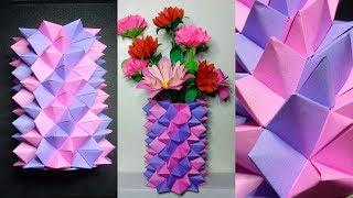 HANDMADE FLOWER VASE OUT OF PAPER | BEAUTIFUL PAPER CRAFTS BY G TORBZ | let's do ORIGAMI this time!