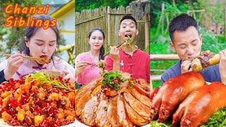 Sister ChanZi Makes the LARGEST Cow Hoof |Mukbang Eating Challenge|Village Food Cooking Beef Recipe