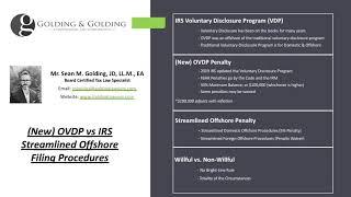 OVDP vs Streamlined - IRS Filing Compliance Procedures: 2020 Updated Streamlined & OVDP Comparison.