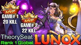 Killing Machine Lunox Double MVP Gameplay - Top 1 Global Lunox by TheorySeat - Mobile Legends