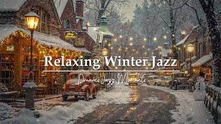 Cozy Coffee Vibes in a Snowy Old Town: Relaxing Smooth Jazz & Softly Falling Snow for Winter Nights