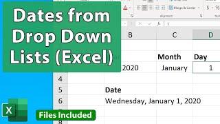 Make Dates from Drop Down Lists in Excel - EQ93