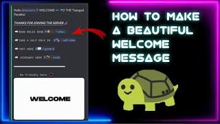 HOW TO MAKE A BEAUTIFUL WELCOME MESSAGE/ DISCORD/ CARL BOT