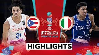 Quarter-Finals: Puerto Rico  vs Italy  | Highlights | FIBA U17 Basketball World Cup 2024
