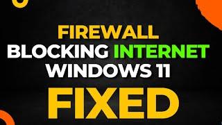Firewall Blocking Internet Windows 11