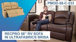 RecPro Charles 58" Powered RV Loveseat in Ultrafabrics Brisa