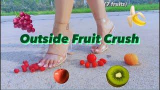 (Asmr) Crushing 7 different Fruits Outdoors 🫐  #fruit #fruitcrush #outdoors #asmr