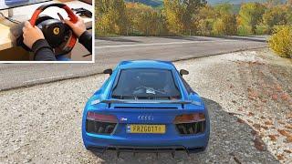 Forza Horizon 4 Driving Audi R8 V10 Plus (Thrustmaster 458 Spider Steering Wheel) Gameplay