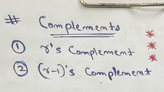 r’s and ( r-1 )‘s Complement in hindi  || Complete Number System in hindi 2023