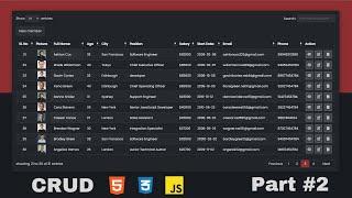 CRUD Operations Including Pagination, Filter List in  HTML CSS  JavaScript Local Storage. #part2