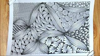 Pattern 500|Zentangle|Zentangle art|Zendala art|Zendoodle art|Zenfloral art|Doodle art|Floral art