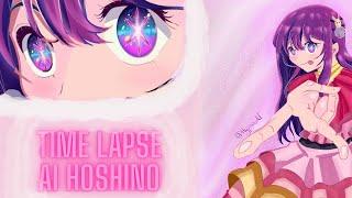 DIBUJANDO un FANART de AI HOSHINO de OSHI NO KO en DIGITAL / TIME LAPSE/ en KRITA /XpPen Deco 01v2