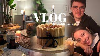 VLOG | Kedi dilli vişneli pasta  Eşimin doğum günü için hazırlık  Banyo dolabı düzeni