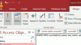 How to Create, Insert, Update, and Delete in MsAccess using SQL