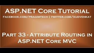 Attribute Routing in ASP NET Core MVC