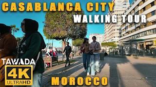 Casablanca city 2024 Walking Tour  4K UHD Morocco 