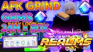 ANIME REALMS! HOW TO AFK GRIND GEMS WITH ONLY ONE UNIT! In Anime Adventures/Realms ROBLOX