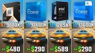 RYZEN 7 9800X3D vs i5-12600K vs Ultra 9 285K vs i5-13600K | Test in 6 Games