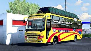 Universal sleeper Bus Driving on village road after the bus service | ets2  Bus Driving Game