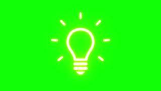 Abstract light bulb animation green screen video footage