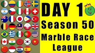 Marble Race League Season 50 Day 1 Marble Race in Algodoo / Marble Race King