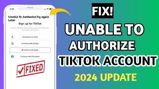 How To Fix TikTok Unable To Authorize Please Try Again on iphone 2024 || #tiktok