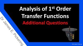 Analysis of 1st Order Transfer Functions: Additional Questions