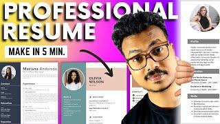 How to make a resume for freshers!  Make Online Free Resume | Resume kaise banaye | Canva Resume