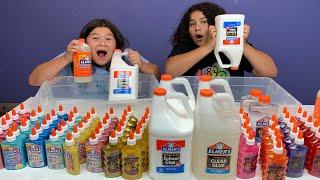 MIXING ALL OUR ELMER’S GLUE - GIANT ELMER’S SLIME SMOOTHIE