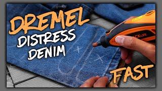 How to DISTRESS DENIM Fast with a DREMEL Tool | JULIUS