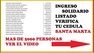 5400 BENEFICIARIOS SIN COBRAR INGRESO SOLIDARIO LISTADO SANTA MARTA #ingresosolidario #santamarta