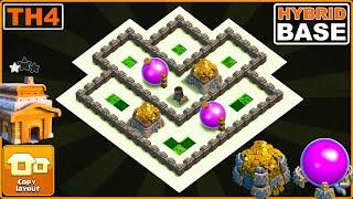 NEW BEST! TH4 Farming/Trophy Base [Defense] 2023 with COPY LINK | COC Town Hall 4 Base