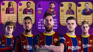 PES 2021 | FC BARCELONA PLAYER RATINGS PREDICTIONS | FT. MESSI, PJANIC, ANSU FATI | Fujimarupes