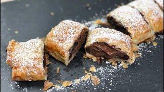 Pasta sfoglia. Con nutella in 5 minuti fai uno strudel facile e delizioso! in cucina con uccia3000