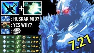 EPIC SH*T Carry AA Counter Huskar Mid EZ Crazy Mjollnir Build Gameplay Top Rank 7.21 Dota 2