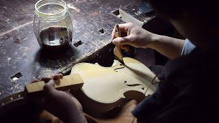 Process Of Making Violin. South Korean Instrument Master