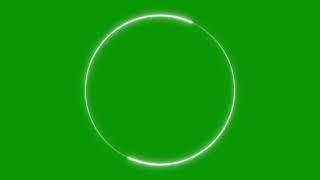 White Circle Turning - Neon Effect Green Screen - Chroma Key No Copyright Free Animation