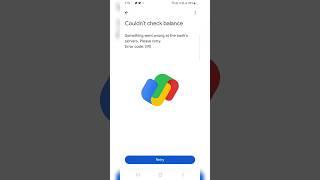 Couldn't check balanceSomething went wrong at the bank'sservers. Please retry.Error code