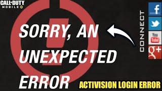 *NEW* Codm Activision Account Login Error | DON'T LOGOUT FROM GAME