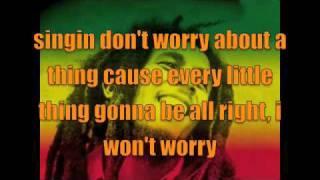 Bob Marly - Three little birds with lyrics