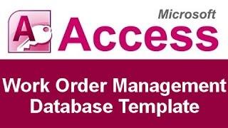 Microsoft Access Work Order Management Database Template