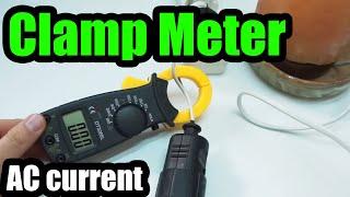 How to measure AC Current Draw with a Clamp Meter (DT3266L, AC Amp clamp, Multimeter)