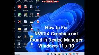 NVIDIA Graphics not found in Device Manager Windows 11 and Windows 10 Fixed