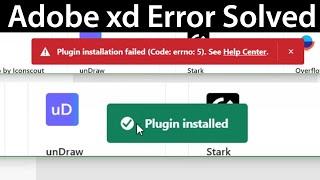 Adobe xd Error 5 - Plugin installation Failed ( Solution )  | Icons 4 Design not installing - Solved