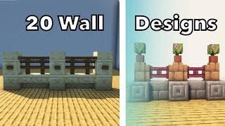 20 Must Know Minecraft Wall Designs! (Build Tutorial)️