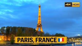 Paris, France  Eiffel Tower, Walking Tour Autumn 2022 - 4K▬HDR