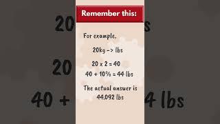 EASILY Convert Kilograms To Pounds | KG To Lbs | Useful Trick